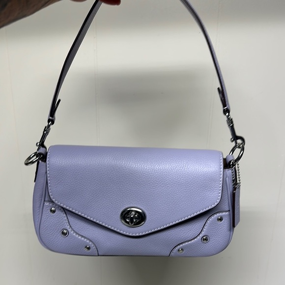 COACH CE634 Millie Shoulder/Crossbody Pebble Leather Crossbody Sv/Mist NWOT $428 - Picture 6 of 16